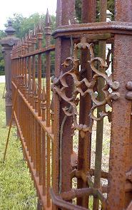Detail of Iron Fencing surrounding Cummings Plot in Fulton Cemetery